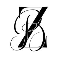 zb, bz, logo monogramme. icône de signature calligraphique. monogramme de logo de mariage. symbole de monogramme moderne. logo de couple pour mariage vecteur