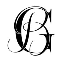 gb, bg, logo monogramme. icône de signature calligraphique. monogramme de logo de mariage. symbole de monogramme moderne. logo de couple pour mariage vecteur