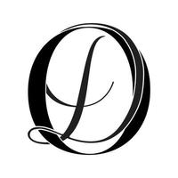 od, do, logo monogramme. icône de signature calligraphique. monogramme de logo de mariage. symbole de monogramme moderne. logo de couple pour mariage vecteur