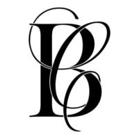 bc, cb, logo monogramme. icône de signature calligraphique. monogramme de logo de mariage. symbole de monogramme moderne. logo de couple pour mariage vecteur