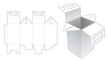 modèle de découpe de boîte d'emballage de poignée vecteur