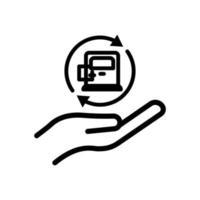 icône de la station-service avec la main. style d'icône de ligne. conception simple modifiable. vecteur de modèle de conception