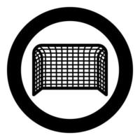 porte de football porte de football porte de handball icône score concept illustration couleur noire en cercle rond vecteur