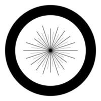 rayons de soleil icône de concept de rayon de soleil en cercle rond illustration vectorielle de couleur noire image de style plat vecteur