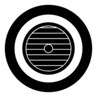 vecteur de couleur noir icône bouclier viking en cercle autour de l'image de style plat illustration