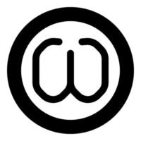 symbole grec oméga petite lettre minuscule icône de police en cercle rond illustration vectorielle de couleur noire image de style plat vecteur