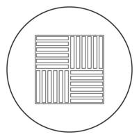 L'icône de revêtement de sol stratifié couleur noire en cercle vecteur