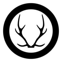 silhouette de trophée de concept de corne de cerf en cercle autour de l'illustration vectorielle de couleur noire image de style de contour solide vecteur