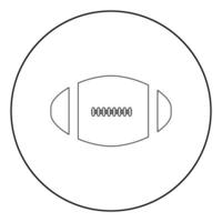 L'icône de ballon de football américain en couleur noire cercle vecteur