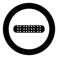 icône de plâtre médical de pansement adhésif en cercle autour de l'image de style plat d'illustration vectorielle de couleur noire vecteur