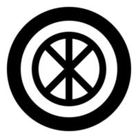 croix ronde cercle sur pain concept parties corps christ infini signe icône religieuse en cercle rond noir illustration vectorielle image de style plat vecteur