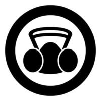 masque respiratoire filtre remplaçable protection personnelle sécurité poussière icône d'équipement absent en cercle rond illustration vectorielle de couleur noire image de style plat vecteur