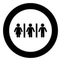 femme bisexuelle travesti gay homme fidélité concept icône en cercle rond noir couleur illustration vectorielle image de style plat vecteur