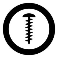 vis à tête ronde icône d'élément de construction de matériel autotaraudeur en cercle illustration vectorielle de couleur noire ronde image de style plat vecteur