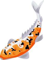 carpe koi, poisson japonais. animaux coréens. croquis monochrome de tatouage vintage d'art de ligne dessiné à la main gravé pour l'étiquette. illustration vectorielle de poisson koi japonais. vecteur