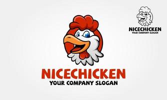 joli modèle de logo vectoriel de poulet. illustration du logo tête de poulet.