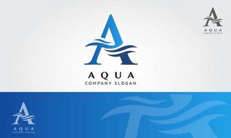 Le modèle de logo vectoriel aqua est conçu pour tous les types d'entreprises. il est fait de formes simples bien qu'il ait l'air très professionnel. la base de ceci est le logo est la lettre d'un ou c'est une initiale.