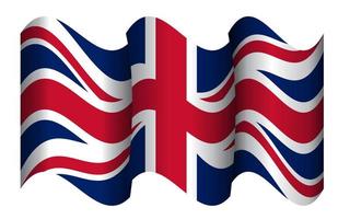 drapeau de l'union jack, royaume-uni angleterre, illustration vectorielle du drapeau du royaume-uni. drapeau de la grande-bretagne - illustration 3d. Illustration 3D. agitant le drapeau coloré de la grande-bretagne. vecteur