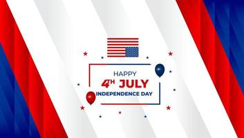 fond de fête de l'indépendance des états-unis avec des éléments du drapeau américain. 4 juillet. fond de célébration de la fête de l'indépendance des états-unis. vecteur