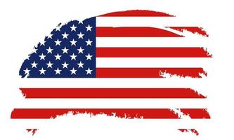 drapeau des états-unis d'amérique, fond de pinceau. vecteur de brosse drapeau usa. joyeux 4 juillet carte de voeux de la fête de l'indépendance des états-unis. lettrage et fond de peinture pinceau grunge drapeau américain.
