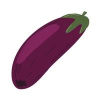 aubergine entière fraîche. légume violet cru avec l'icône de la tige vecteur