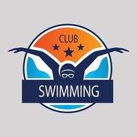 création de modèle de logo de natation abstraite