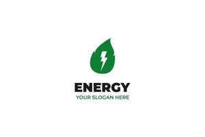 modèle de vecteur de conception de logo d'énergie verte plate