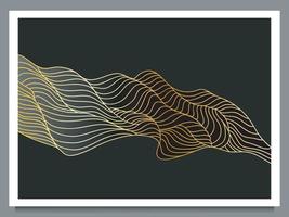 modèle d'art de ligne moderne minimaliste créatif. paysages abstraits d'arrière-plans de vagues. objet d'horizon, de vague et d'océan. illustrations vectorielles