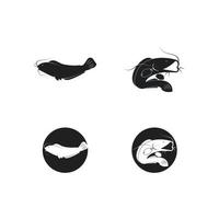 icône de vecteur de modèle de logo de poisson-chat