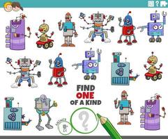 jeu unique avec des personnages de robots de dessins animés vecteur