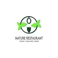 création de logo de restaurant bio, vecteur