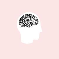 santé du cerveau et concept de logo d'éducation intelligente icône à tête plate. logotype vectoriel de profil de visage pour la pharmacie, l'éducation, le logo de la médecine. illustration vectorielle.