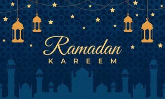 bannière vectorielle horizontale ramadan kareem. carte de voeux ramadan kareem. arrière-plan islamique. illustration vectorielle vecteur