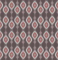 arrière-plan harmonieux de forme géométrique aztèque native. conception de motif de couleur tribale ethnique rouge-marron. utilisation pour le tissu, le textile, les éléments de décoration intérieure, le rembourrage, l'emballage. vecteur