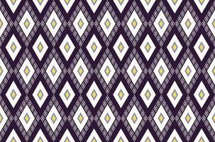 ikat losange ethnique forme géométrique motif sans couture fond de couleur jaune violet. utiliser pour le tissu, le textile, les éléments de décoration intérieure, l'emballage. vecteur