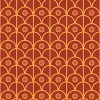 ligne géométrique petite étoile grille transparente motif fond de couleur jaune rouge. motif simple sino-portugais ou peranakan. utilisation pour le tissu, le textile, les éléments de décoration intérieure, le rembourrage. vecteur