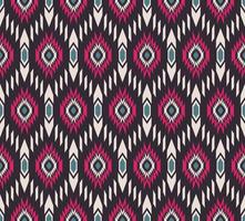 motif sans couture de forme géométrique de couleur rouge violet tribal ethnique sur fond noir. utilisation pour le tissu, le textile, les éléments de décoration intérieure, le rembourrage, l'emballage. vecteur