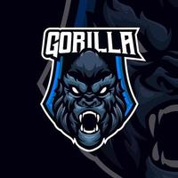 modèle de logo de mascotte de jeu de gorille esport vecteur