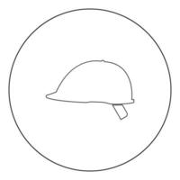 icône de casque de sécurité couleur noire en cercle vecteur