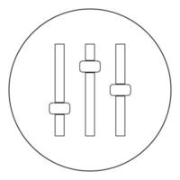 icône du panneau de commande couleur noire en cercle vecteur