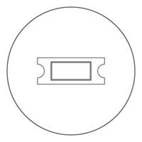 icône noire de billet dans l'illustration vectorielle de cercle isolée. vecteur