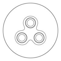 icône noire de spinner à main dans l'illustration vectorielle de cercle isolée. vecteur
