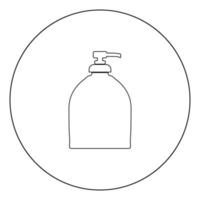 bouteille de savon liquide icône couleur noire en cercle vecteur