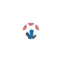 logo d'icône de podcast vecteur