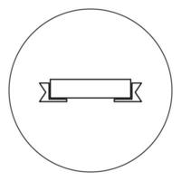 icône de ruban couleur noire en cercle illustration vectorielle isolée vecteur