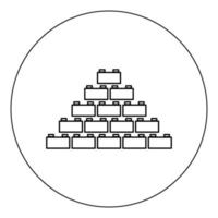 icône de bloc de construction couleur noire en cercle illustration vectorielle isolée vecteur