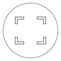 symbole plein écran icône couleur noire en cercle illustration vectorielle isolé vecteur