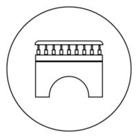 icône de pont de couleur noire en cercle vecteur