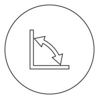 géométrie math signes symboles icône noire dans le contour du cercle vecteur