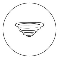 contour d'icône noire tourbillon dans l'image du cercle vecteur